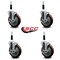 Service Caster 5'' Maroon Poly Swivel 7/8'' Expanding Stem Caster Set with Brake, 4PK SCC-EX20S514-PPUB-MRN-TLB-78-4 - alternate 4